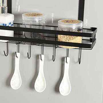 YYDSJFM Fridge Spice Rack Organizer,Fridge Side Shelf,Refrigerator Shelf Storage Non-Marking Installation Space-Saving for Small Kitchen Apartment (Black)