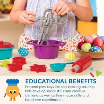 Battat Pretend Cooking Set for Kids - Colorful 21 Pcs
