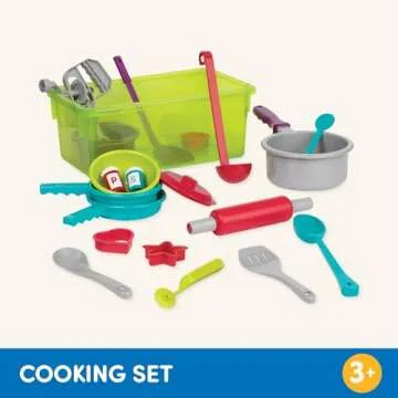 Battat Pretend Cooking Set for Kids - Colorful 21 Pcs
