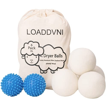 Loaddvni XL Wool and Plastic Dryer Balls - Eco-Friendly Laundry Solution
