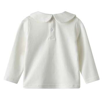 Toddler Kids Girls Boys Basic Peter Pan Collar Tee Shirt T-Shirts Tops Bottom Long Sleeve Solid Blou...