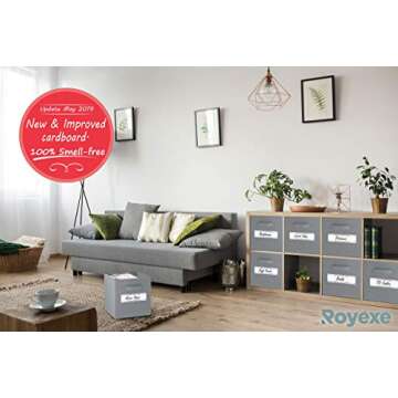 Cube Storage Baskets - Heavy-Duty Storage Cubes - Set of 8 for Organization - 11 Inch (Grey)