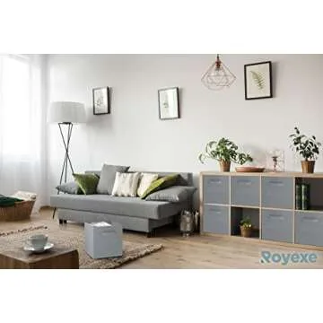 Cube Storage Baskets - Heavy-Duty Storage Cubes - Set of 8 for Organization - 11 Inch (Grey)