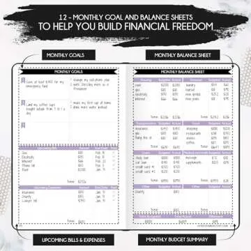 Budget Planner and Monthly Bill Organizer - Finance Planner, 12-Month Journey to Financial Freedom | Bill Payment Tracker Monthly Organizer, Money Saving & Expense Tracker | Undated Budgeting Journal