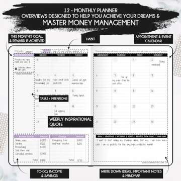 Budget Planner and Monthly Bill Organizer - Finance Planner, 12-Month Journey to Financial Freedom | Bill Payment Tracker Monthly Organizer, Money Saving & Expense Tracker | Undated Budgeting Journal