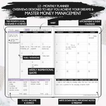 Budget Planner and Monthly Bill Organizer - Finance Planner, 12-Month Journey to Financial Freedom | Bill Payment Tracker Monthly Organizer, Money Saving & Expense Tracker | Undated Budgeting Journal