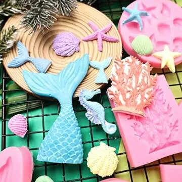 Mermaid Cake Fondant Mold Set - Fun Baking Supplies for Everyone
