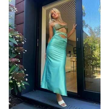 Stylish Seyumixi Hollow Out Maxi Dress for Parties