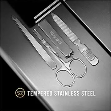MANSCAPED® Shears 2.0 Tempered Stainless Steel Men's Nail Kit – Travel-Friendly Grooming Set, 4-P...