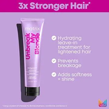 Matrix Unbreak My Blonde Reviving Leave-In Treatment | Strengthens, Softenes & Enhances Shine | For Damaged, Bleached, Lightened & Over Processed Hair | 5.1 Fl. Oz. | Vegan