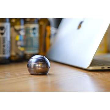 SIWAN-TOY Desk Fidget Toys Safe for Adults & Kids New Version Metal Stress Reliever Kinetic Spinning Ball Unique Physics Art Gadget for Office & Home Anti Anxiety ADHD Relief Autism Relief Relaxation (Gray)