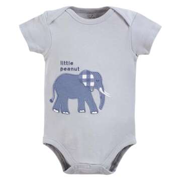 Touched by Nature Unisex Baby Organic Cotton Bodysuits, Blue Peanut, Preemie