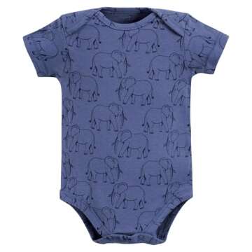 Touched by Nature Unisex Baby Organic Cotton Bodysuits, Blue Peanut, Preemie