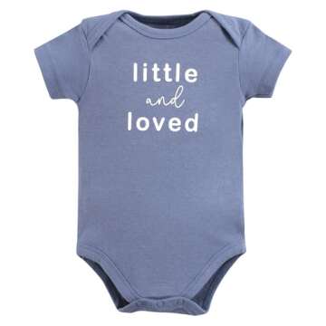 Touched by Nature Unisex Baby Organic Cotton Bodysuits, Blue Peanut, Preemie