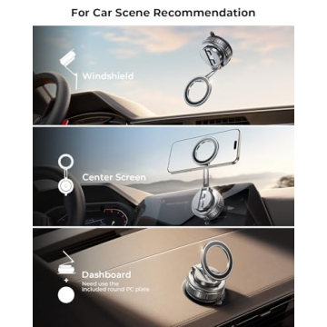 MRGLAS 2025 Upgraded 360° Rotation Vacuum Magnetic Phone Holder Stand for Magsafe Suction Cup Phone...