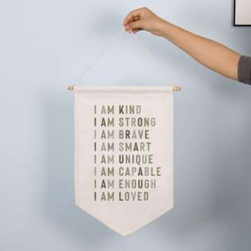 Inspirational Kids Wall Hanging Banner for Positive Vibes