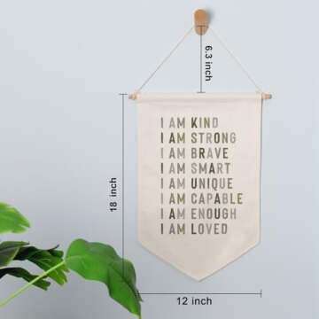Inspirational Kids Wall Hanging Banner for Positive Vibes