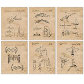 Vintage Star Vessels Patent Prints - 6 Unframed Photos