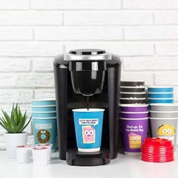 Q Cups 12oz Fun Disposable Coffee Cups - 50 Count