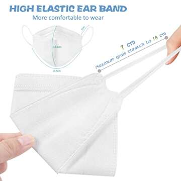 LOGAO【60 Packs Individually Packaged】 of KF94 Disposable Fish Mouth Type Child Safety Four-Layer Protective mask, Kids Disposable Face Masks Comfortable Breathable,and Protection Rate of 95%