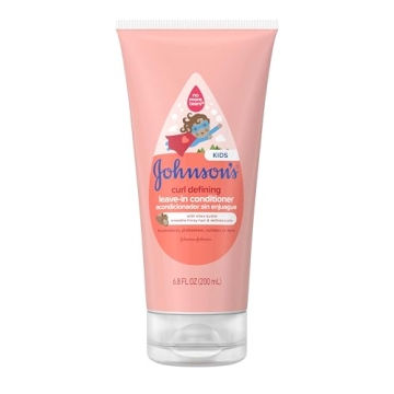 Johnson's Kids Curl Defining Leave-In Conditioner + Shea Butter, Tear-Free Formula for Easy Hair Car...