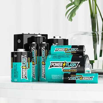 POWER FLASH 48 AA Batteries, Batteries Provide Long Lasting Power, 10 Year Battery Warranty, Alkaline AA Batteries for Home and Office Equipment (48 Count Pack)