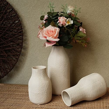 Banllis Matte White Ceramic Vases for Home Decor