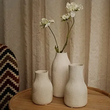 Banllis Matte White Ceramic Vases for Home Decor
