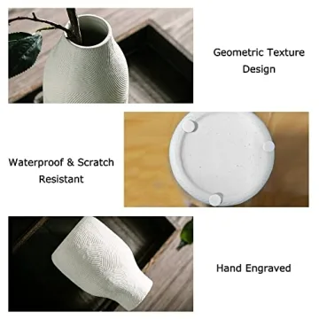 Banllis Matte White Ceramic Vases for Home Decor