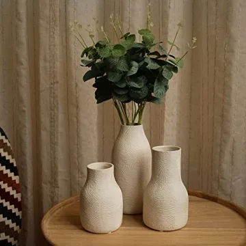 Banllis Matte White Ceramic Vases for Home Decor