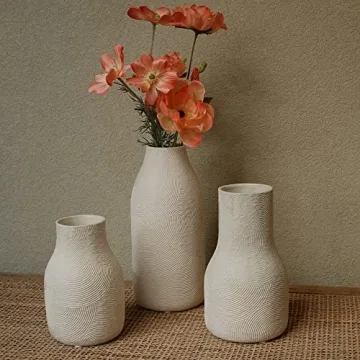 Banllis Matte White Ceramic Vases for Home Decor