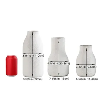 Banllis Matte White Ceramic Vases for Home Decor