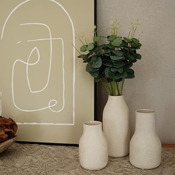 Banllis Matte White Ceramic Vases for Home Decor