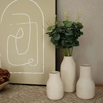 Banllis Matte White Ceramic Vases for Home Decor