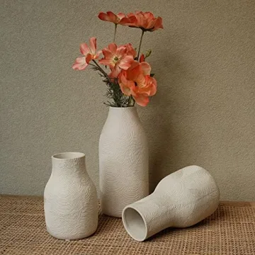 Banllis Matte White Ceramic Vases for Home Decor