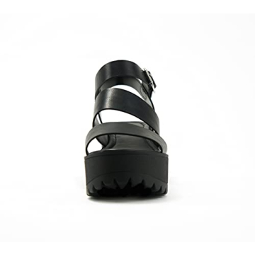 Soda Women Open Toe Stylish Adjustable Sandals Black