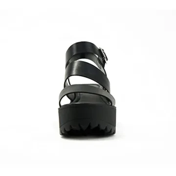 Soda Women Open Toe Stylish Adjustable Sandals Black