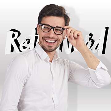 Spooktacular Creations Nerd Costume Glasses, Black Fake Glasses with Clear Lenses Nerd Glasses Costu...