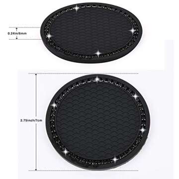 Valleycomfy 4PCS Bling Car Coasters - Stylish Silicone Accessories