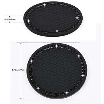 Valleycomfy 4PCS Bling Car Coasters - Stylish Silicone Accessories