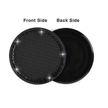 Valleycomfy 4PCS Bling Car Coasters - Stylish Silicone Accessories