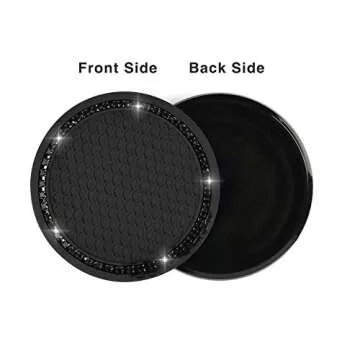 Valleycomfy 4PCS Bling Car Coasters - Stylish Silicone Accessories