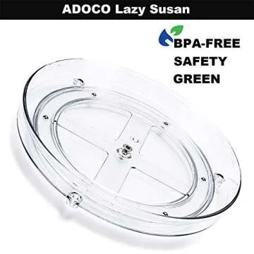 Adoco 3 Tier Lazy Susan Bathroom Organizer, 9.25 Inch Clear Makeup Organizer Skincare Organizers, Perfume Organizer Bathroom Organizer Countertop- Make Up Organizers and Storage