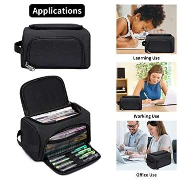 XQXA Large Capacity Pencil Case Organizer, Multifunctional Extra Big Pencil Pouch with Compartmens, ...