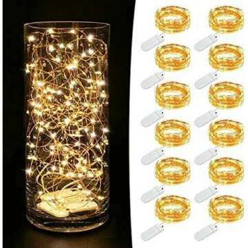 MUMUXI 12-Pack LED Fairy Lights - 7.2ft String