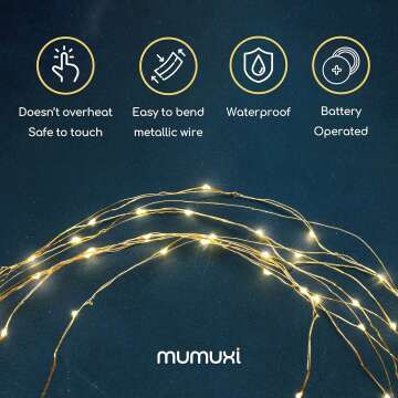 MUMUXI 12-Pack LED Fairy Lights - 7.2ft String