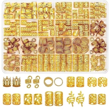 220 Pcs Gold Hair Jewelry Braid - Versatile Hair Accessory Kit for All Styles