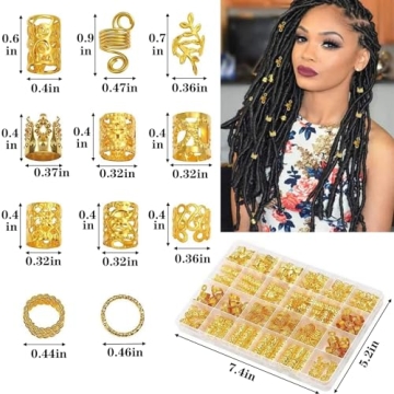 220 Pcs Gold Hair Jewelry Braid Accessories for Dazzling Styles