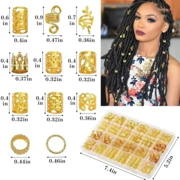 220 Pcs Gold Hair Jewelry Braid Accessories for Dazzling Styles