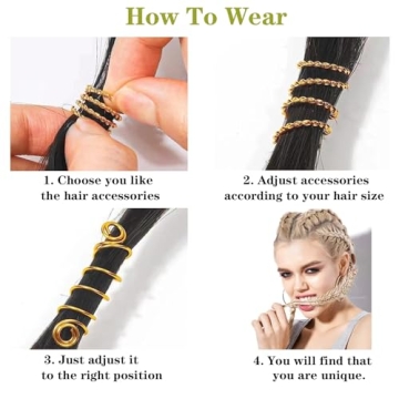 220 Pcs Gold Hair Jewelry Braid Accessories for Dazzling Styles